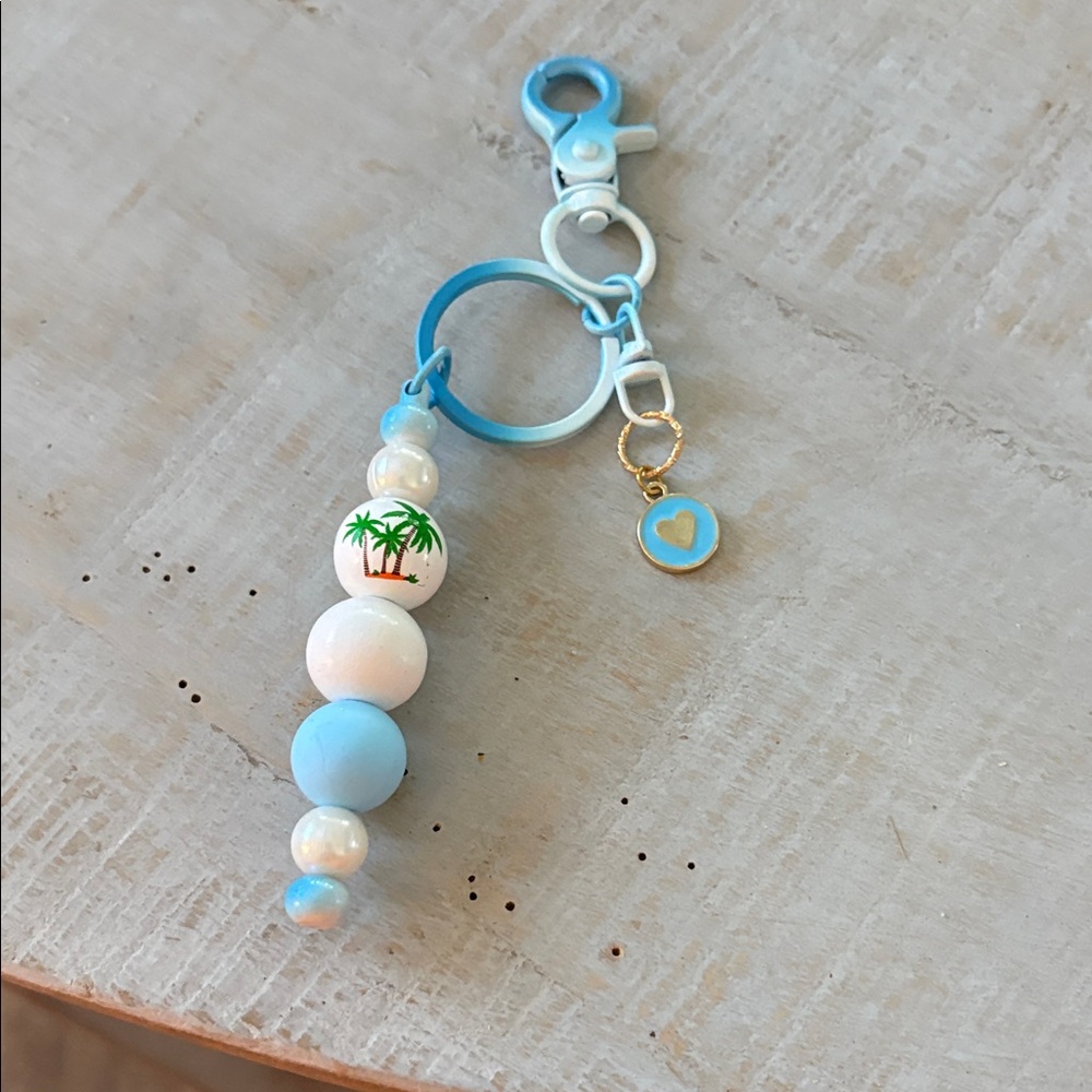 Blue and White Keychain for kids or adults by Sassy Charmer